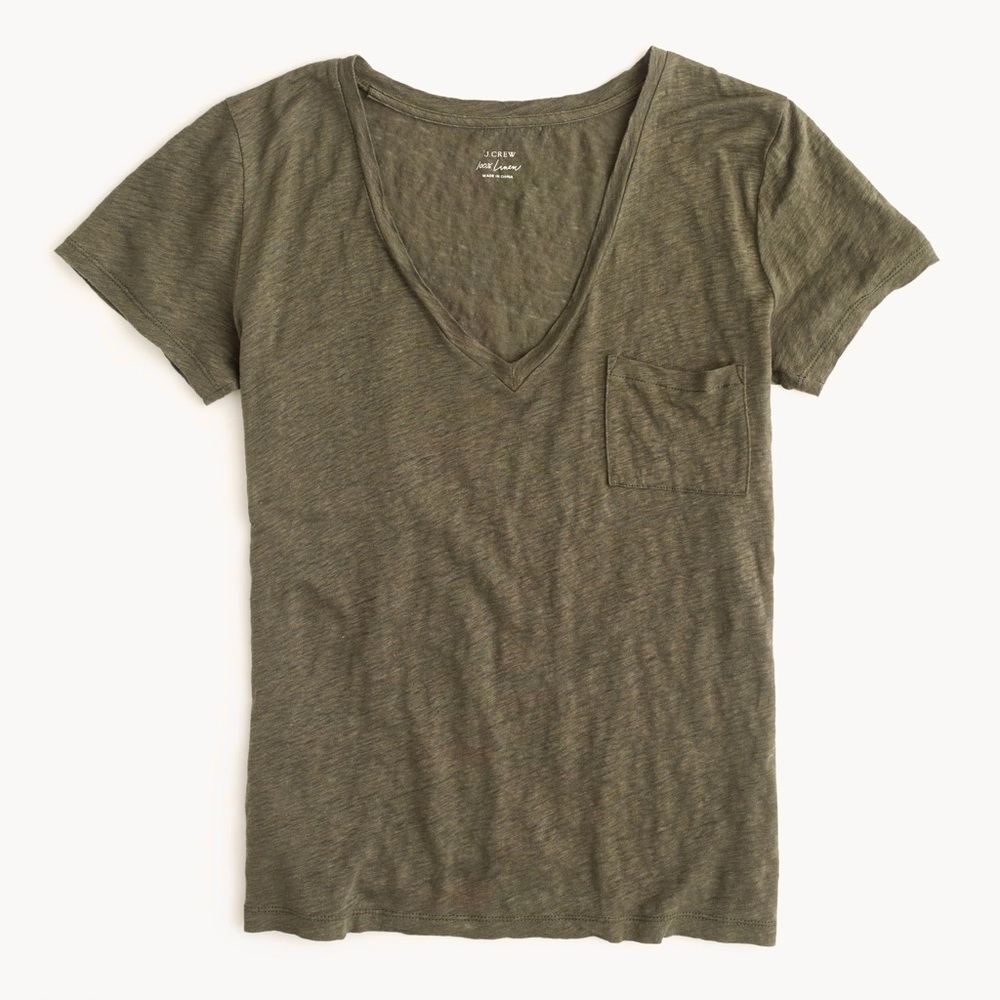 Jcrew linen v-neck tee - Picture 2 of 6